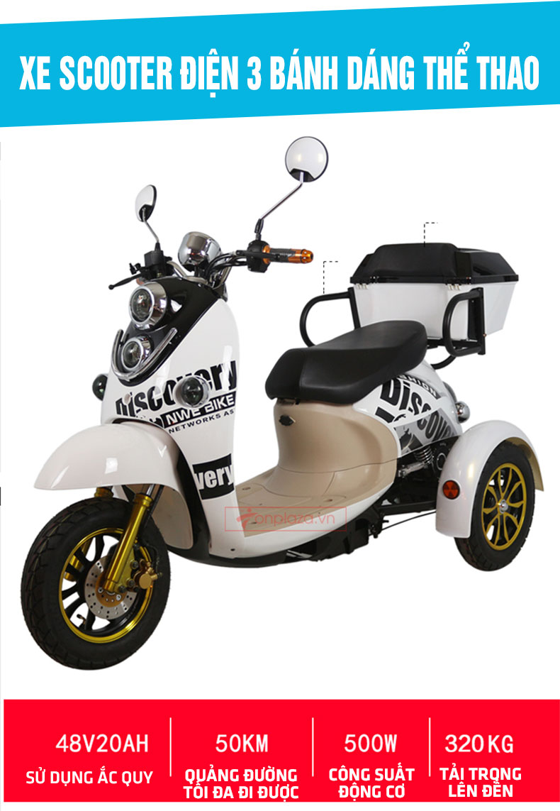 Xe scooter điện 3 bánh dáng thể thao TM035